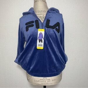 Fila Women’s Velvet Velour Quarter Zip Hoodie Sweater